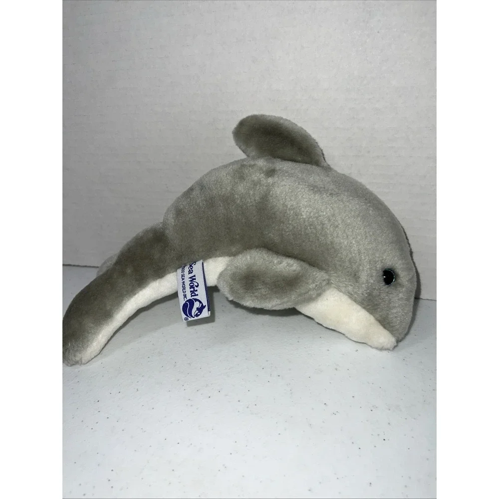 Vintage 1988 Sea World Bottle Nose DOLPHIN Nautical Stuffed Animal 9